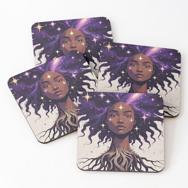 Item preview, Rooted in Earth, Crowned by Stars – Spiritual Afro-Futurist Art Tee designed and sold by modishwelt.
