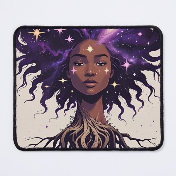 Item preview, Rooted in Earth, Crowned by Stars – Spiritual Afro-Futurist Art Tee designed and sold by modishwelt.