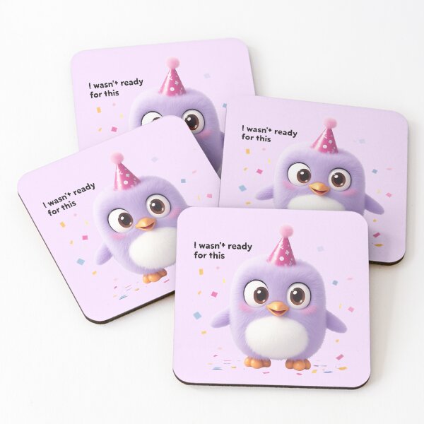 Item preview, Adorable Baby Penguin in Lavender Party Scene designed and sold by Itsheartshop.