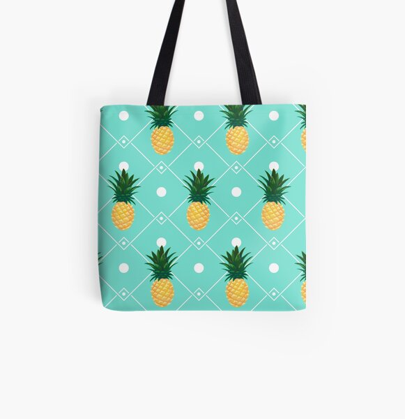 Pineapples All Over Print Tote Bag