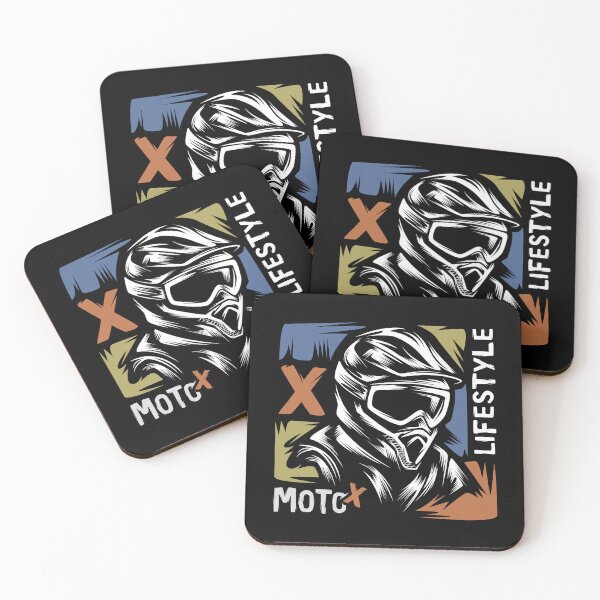 Item preview, Motocross racer with helmet in vintage Moto X style designed and sold by AndreMi.
