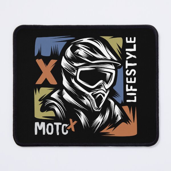 Item preview, Motocross racer with helmet in vintage Moto X style designed and sold by AndreMi.