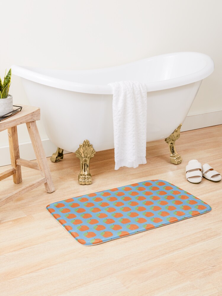 Thumbnail 2 of 6, Bath Mat, Oranges | Citrus Garden designed and sold by slavitriart.