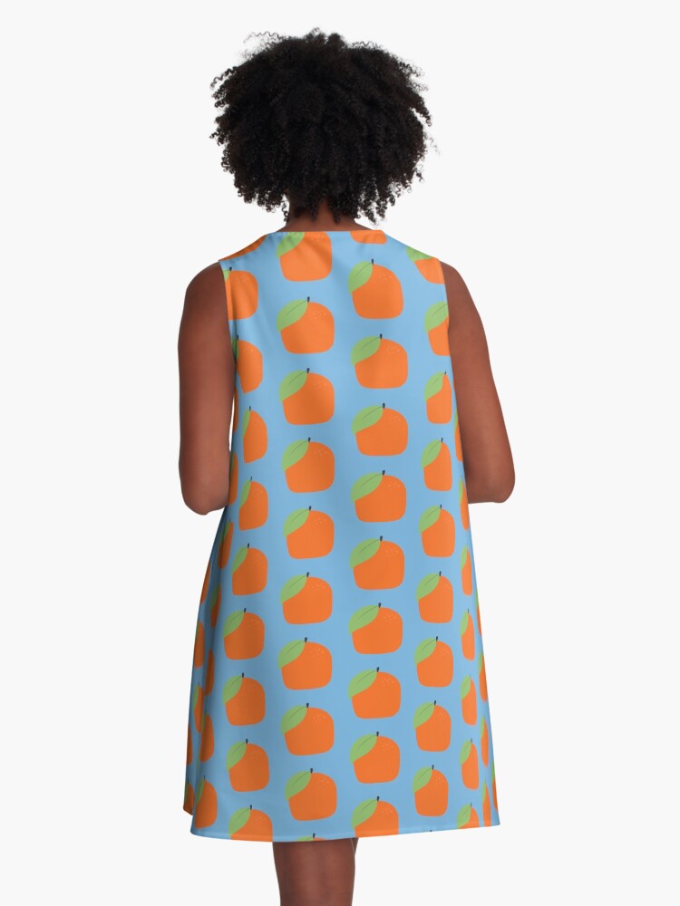 Thumbnail 3 of 4, A-Line Dress, Oranges | Citrus Garden designed and sold by slavitriart.