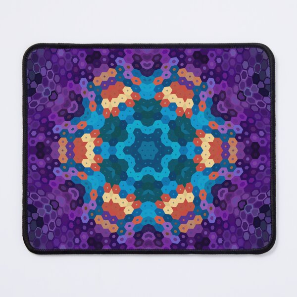 Item preview, Hex Mandala Purple Blue and Orange designed and sold by WormholeOrbital.
