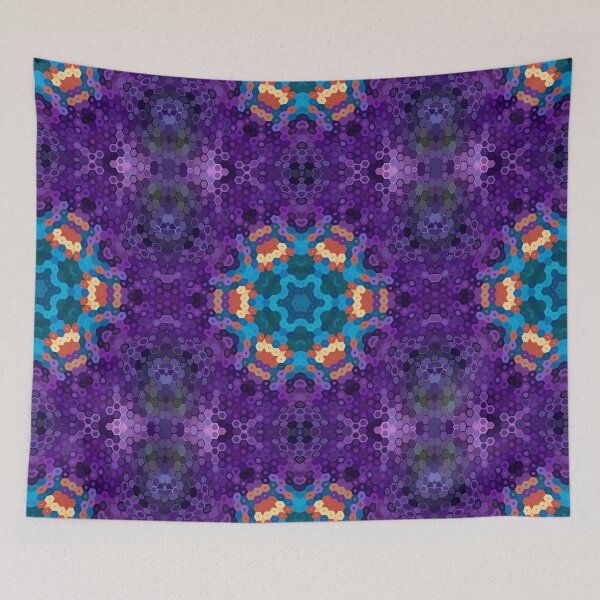 Item preview, Hex Mandala Purple Blue and Orange designed and sold by WormholeOrbital.