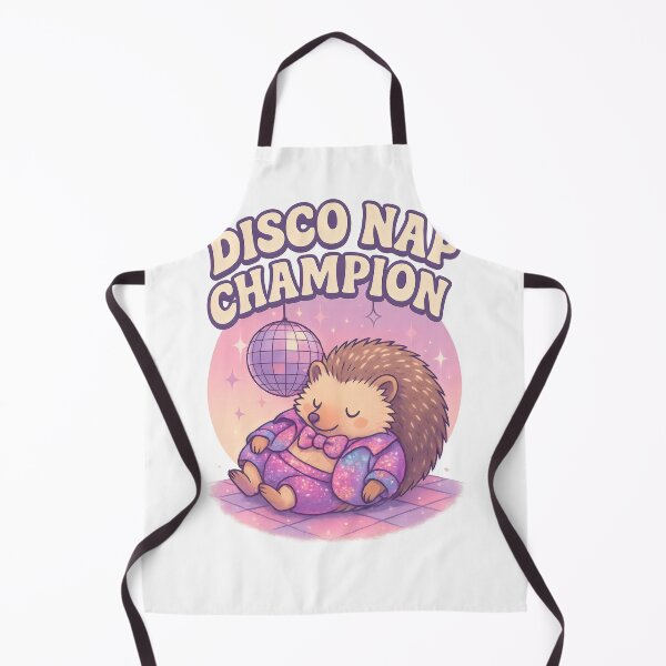 Item preview, Disco Nap Champion Hedgehog – Cute 70s Style Sleepy Animal in Sparkly Suit designed and sold by Shoot-The-Moon.