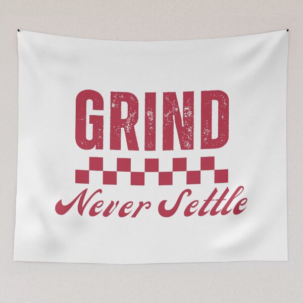Item preview, Grind Never Settle – Checkered Flag Motivational Typography T-Shirt Design designed and sold by LeoraAtelier.