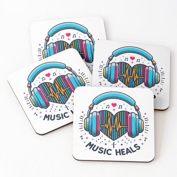 Item preview, music heals, musical, headphones designed and sold by TrueArtVibes.