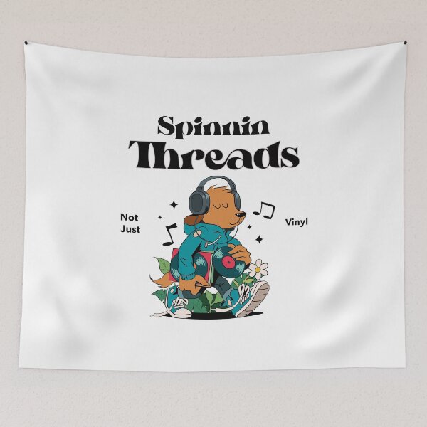 Item preview, Spinnin Threads Not Just Vinyl music vinyl dj  designed and sold by Tee-Shirt-Topia.