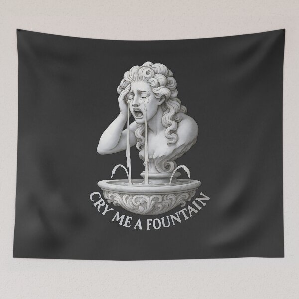 Item preview, Cry Me a Fountain Statue Design – Dramatic Marble Bust with Sarcastic Tears designed and sold by Shoot-The-Moon.