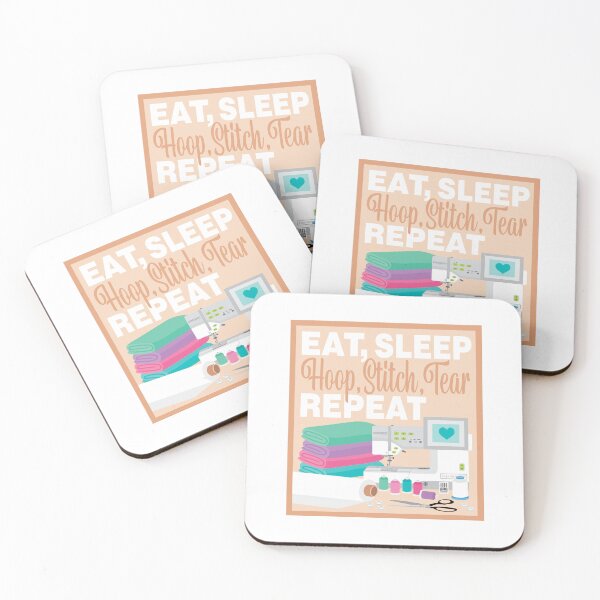 Item preview, Eat Sleep Repeat Embroidery - Embroidery Machine - MULTI COLORS designed and sold by StellarFX.