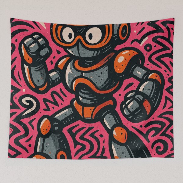 Item preview, Futuristic robot in a swirl of color designed and sold by Sigtrix.
