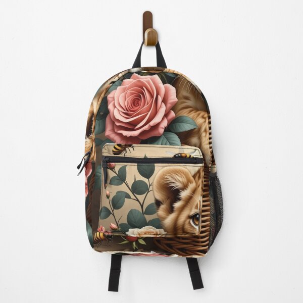 Item preview, Lion Cub in a Basket full of Flowers designed and sold by FlosArtPrintShop.