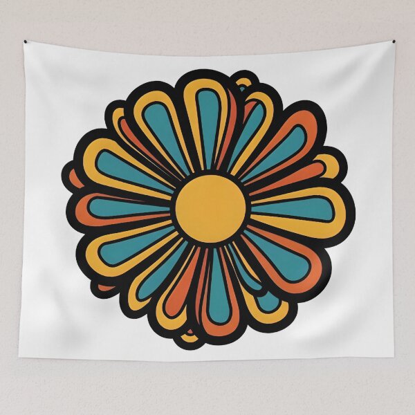 Item preview, Groovy 70s Retro Flower - Vintage Floral Hippie Design designed and sold by Azraqcrafts.