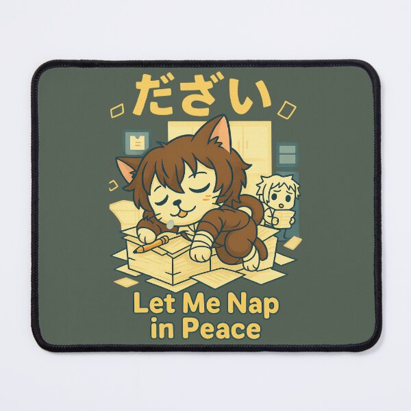 Item preview, Let Me Nap in Peace – Sleepy Dazai Parody Office Cat Design designed and sold by NyxVerse-Studio.