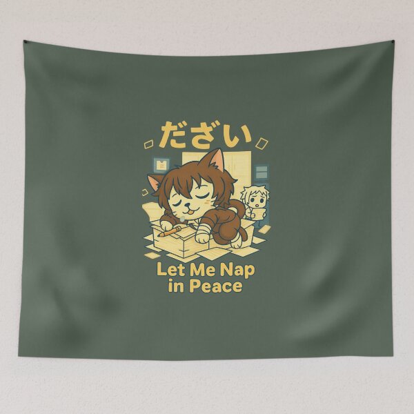 Item preview, Let Me Nap in Peace – Sleepy Dazai Parody Office Cat Design designed and sold by NyxVerse-Studio.