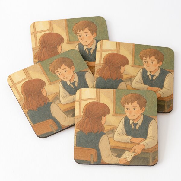 Item preview, Love Note in Class - Vintage School Romance Illustration designed and sold by 奇0904.