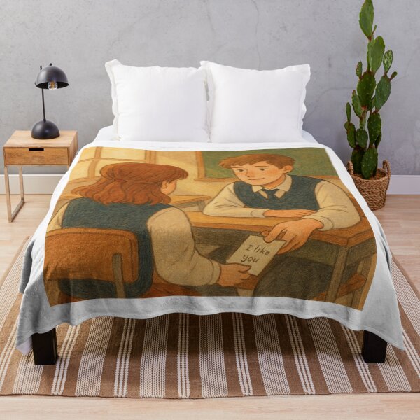 Item preview, Love Note in Class - Vintage School Romance Illustration designed and sold by 奇0904.
