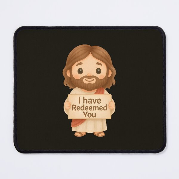 Item preview, Cute Kawaii Jesus Holding "I Have Redeemed You" Sign – Christian Bible Verse  designed and sold by stylishdzign.