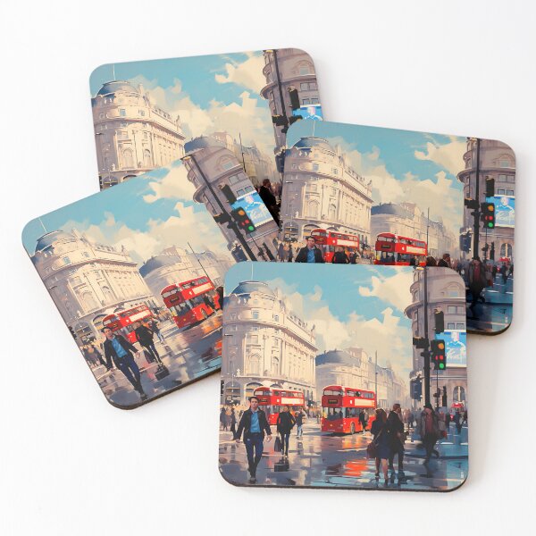 Item preview, Busy Day with Buses in Central London designed and sold by Drese-Art.