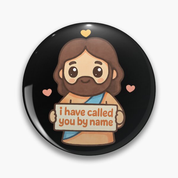 Item preview, Cute Kawaii Jesus Holding "I Have Called You By Name" Sign – Christian Bible Verse designed and sold by stylishdzign.