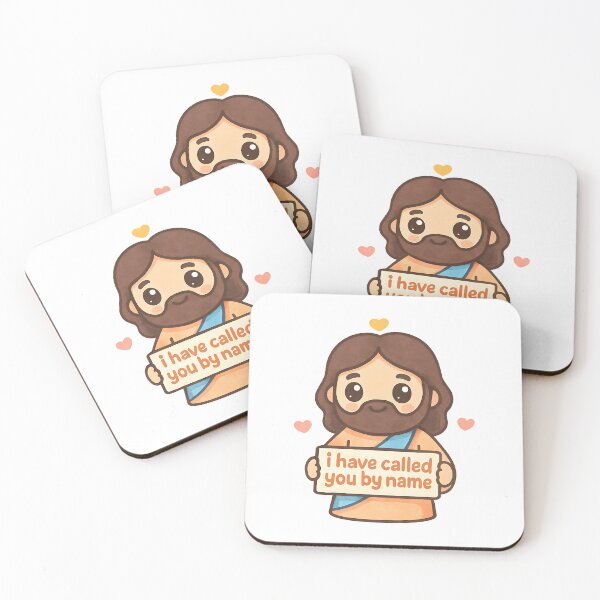 Item preview, Cute Kawaii Jesus Holding "I Have Called You By Name" Sign – Christian Bible Verse designed and sold by stylishdzign.