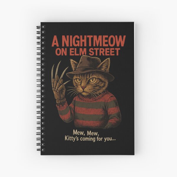 Item preview, A Nightmeow on Elm Street | Vintage Cat Horror Movie designed and sold by Oh, the HORROR!.