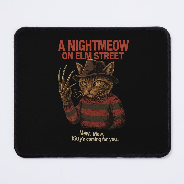 Item preview, A Nightmeow on Elm Street | Vintage Cat Horror Movie designed and sold by Oh, the HORROR!.