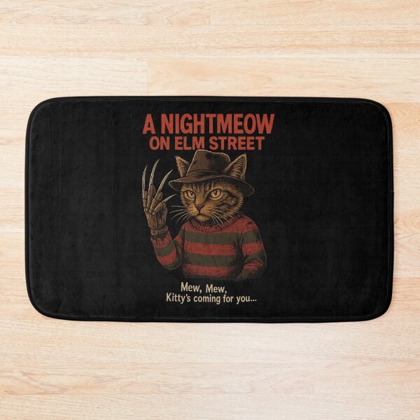 Item preview, A Nightmeow on Elm Street | Vintage Cat Horror Movie designed and sold by Oh, the HORROR!.