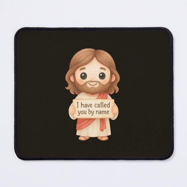 Item preview, Cute Kawaii Jesus Holding "I Have Called You By Name" Sign – Christian Bible Verse designed and sold by stylishdzign.