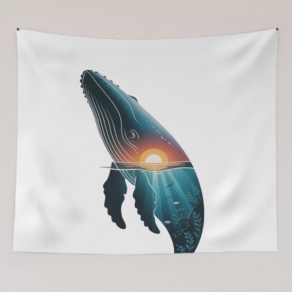 Item preview, Ocean Majesty Minimalist Whale designed and sold by ShadowAndSlate.