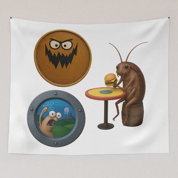 Item preview, SpongeBob Random Characters Pack Cockroach Eating Krabby Patty Animated Real designed and sold by DibujandoPorfa.
