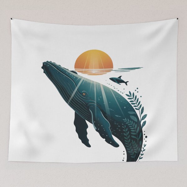 Item preview, Ocean Majesty Minimalist Whale designed and sold by ShadowAndSlate.
