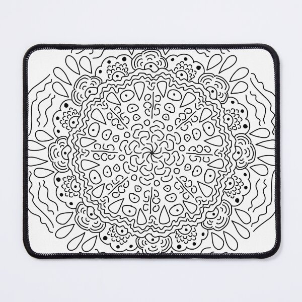 Item preview, Hand-drawn mandala pattern for coloring book and meditation design, black and white vector line art. designed and sold by Pat-Koon.