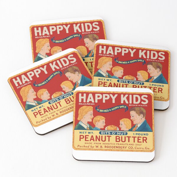 Item preview, Vintage Happy Kids Peanut Butter Retro Label Art	 designed and sold by weirdfishes123.