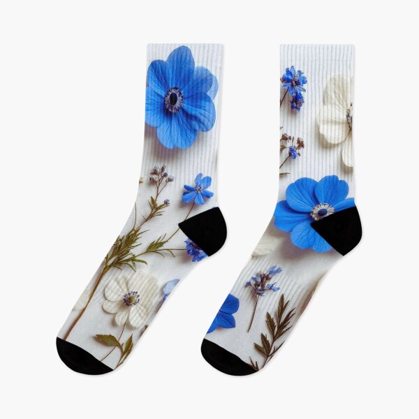 Item preview, A beautiful floral bouquet with blue and white blossoms designed and sold by PattaZone.