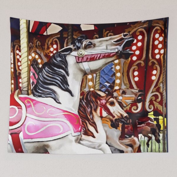 Item preview, Three Carousel Horses Closeup designed and sold by Susan Savad.