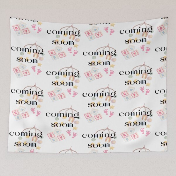 Item preview, Pregnancy Announcement Baby Girl Building Blocks Footprint designed and sold by LiskoDesign.