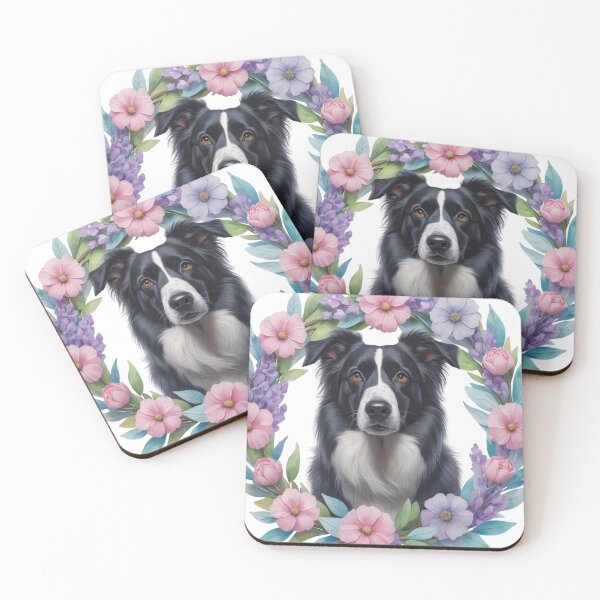 Item preview, Black and White Border Collie Portrait designed and sold by WhiskerTales.