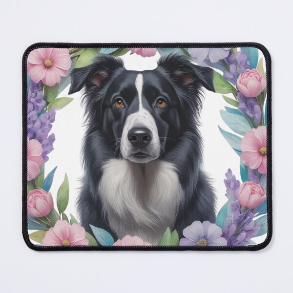 Item preview, Black and White Border Collie Portrait designed and sold by WhiskerTales.