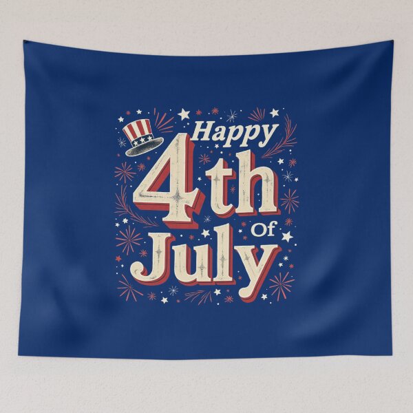 Item preview, Happy 4th Of July With American Hat (happy July 4th) designed and sold by PerkzPrints.