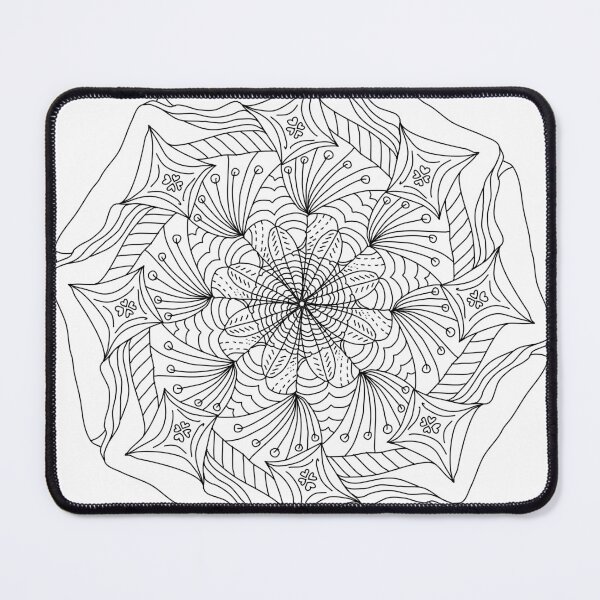 Item preview, Mandala pattern with black line and calm on white background. designed and sold by Pat-Koon.