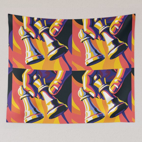 Item preview, Intense Chess Game in Abstract Colors designed and sold by ART ATTACK ZONE.