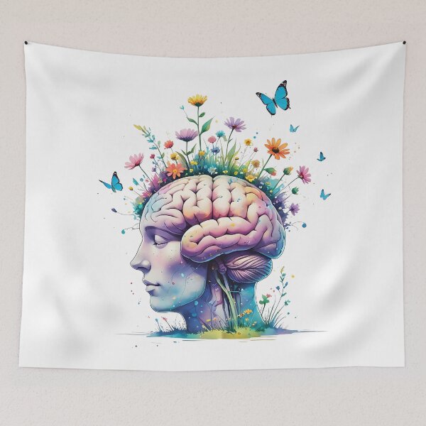 Item preview, Mental Health Floral Brain designed and sold by VibeTCreations.