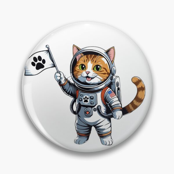 Item preview, AstroCat with Paw Flag – Cute Space Cat Illustration designed and sold by KR3PT.