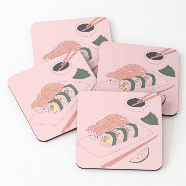 Item preview, Minimalistic Sushi Delight on Pastel Background designed and sold by ART ATTACK ZONE.