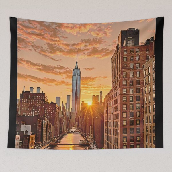 Item preview, Sunset Over Manhattan – Urban Dreamscape designed and sold by Lustforvintage.