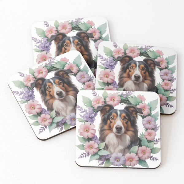 Item preview, Brown Border Collie Dog Portrait designed and sold by WhiskerTales.