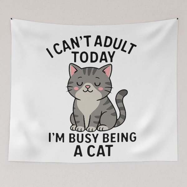 Item preview, I Can’t Adult Today – Lazy Cat Humor Quote designed and sold by FriskySloths.